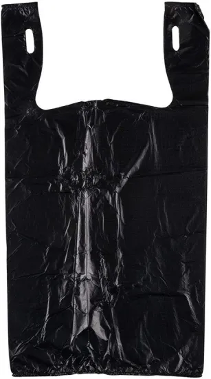 Custom Black Printing Recycling Recycled Reusable Packaging T Shirt Bags