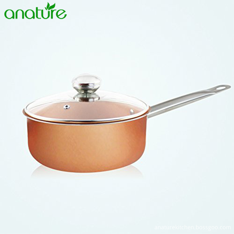 Copper Ceramic India Induction Based Nonstick Cookware Set, High
