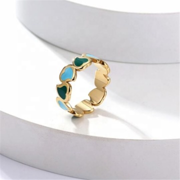 Yiwu Aceon Stainless Steel Enamel Color Women's Friend Ring