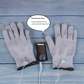 Silver Thread Conductive Gloves with Connection Snap for Physical Therapy