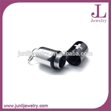 high quality 316L stainless steel capsule shaped perfume pendant