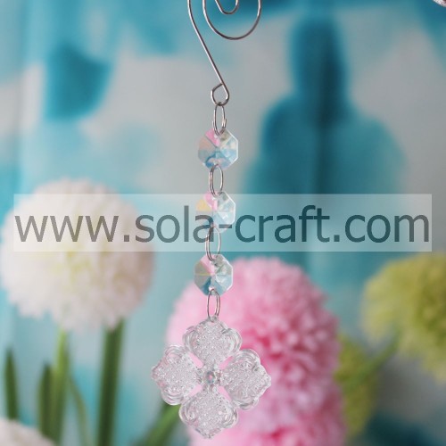 Search 15.5CM Clear Plastic Crystal  Octagon Square Flower Wedding Tree Beaded Dropping Idea