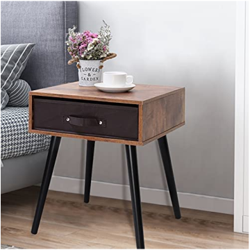 2-piece set table with 1 storage drawer nightstand
