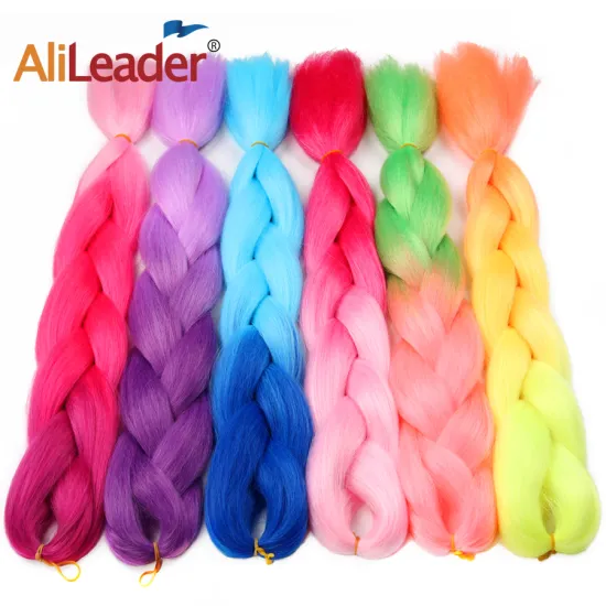 AliLeader 24inch Heat Resistant Fiber Super Jumbo Braid Hair Ombre Synthetic Jumbo Braiding Hair