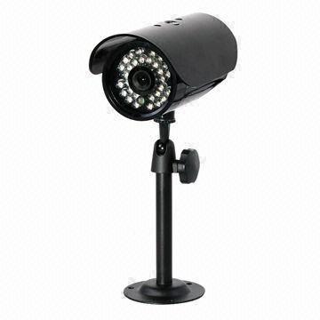 1/4-inch CMOS Outdoor IR Camera with -30 to 60°C Storage Temperature, Available in Black