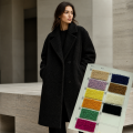 Jet Black Wool Mohair Loop Fleece Knit Fabric