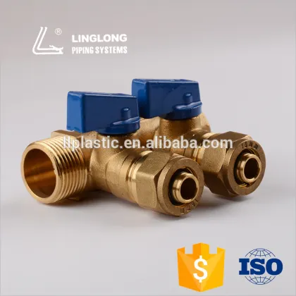 Brass forged water manifold for floor heating