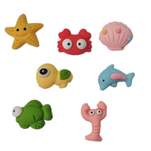 Flat Back Resin Ocean Animals DIY Resin Hair Jewelry Bows Clip Accessories Plastic Cabochons Decoration
