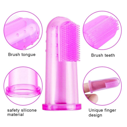 BPA Free Clear Silicone Soft Pet Finger Toothbrush