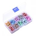 180pcs 8mm glass beads 10 colors mixed