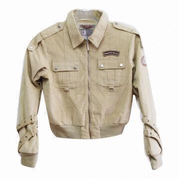 Women's jacket, made of cotton corduroy fabric, garments washed, casual, fashionable