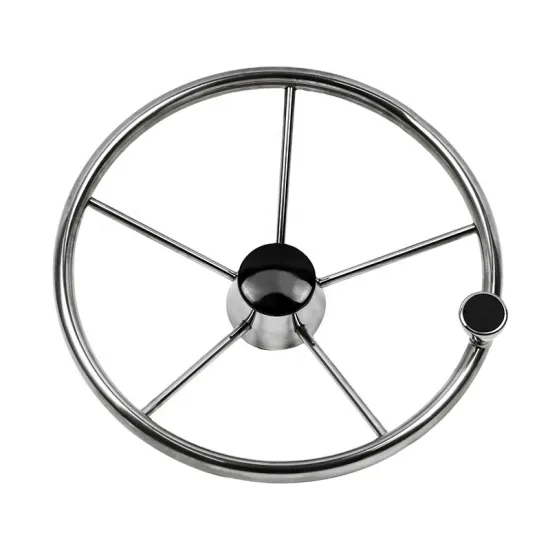 Shanghang New Style 5 Spoke 13.5 Inch Stainless Steel Destroyer Boat Steering Wheel