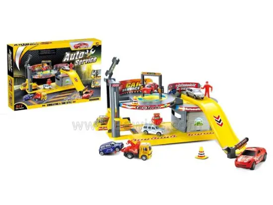 Toys car auto service garage toys DIY toys with 1 car