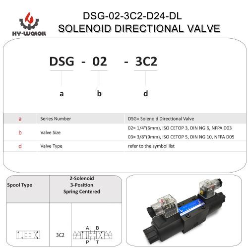 Reversing Valve DC24V 2Position Hydraulic Solenoid Directional Control Valve Manufactory