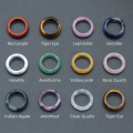 10pcs Cincin pita permata berwarna -warni mengatur kristal keabadian cincin penumpukan untuk wanita perempuan minimalis perhiasan batu kelahiran