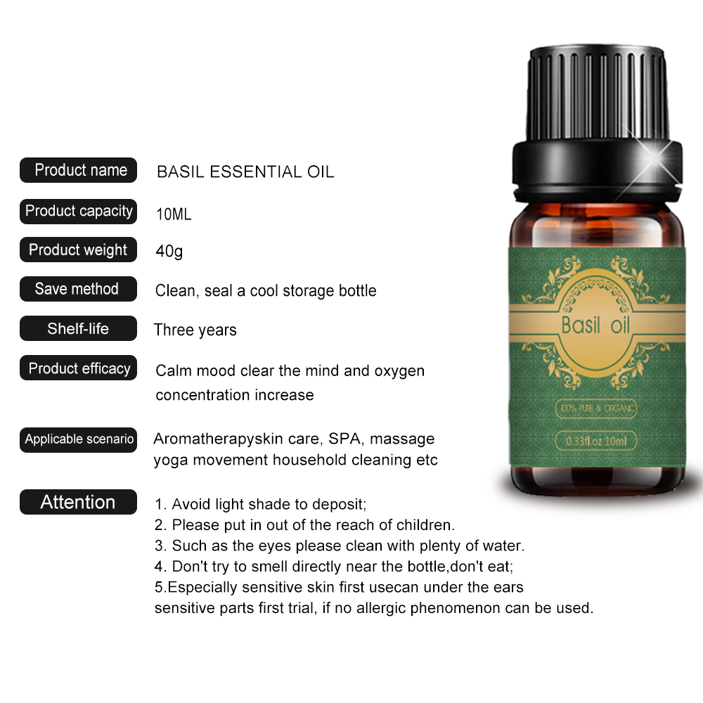 100%Pure Basil Essential Oil for clean Dark spots