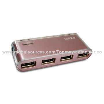 4-port USB2.0 Hub with 1.5/12/480Mbps Data Transfer Rate, Supports Plug-and-play Function