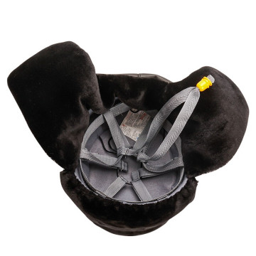 Faux Rabbit Cotton Winter Safety Helmet