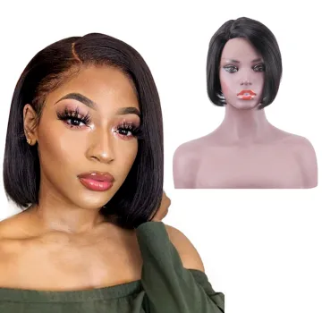 hot sale  Peruvian cheap price human hair short bob wig Brazilian hair wig pixie short curly bob human hair lace frontal wigs