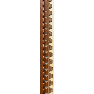 original leather welt with silver stitches
