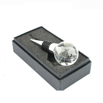 Globe Ball Wedding Souvenir Engraved Glass Crystal Wine Bottle Stopper