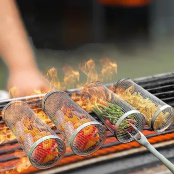 Outdoor Cooking Essentials: Stainless Steel Barbecue Grills, Grates, and Accessories for Campfire, Picnics, and Kitchen Use