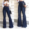 Denim Ripped Pants Flare Jeans for Women Manufactory