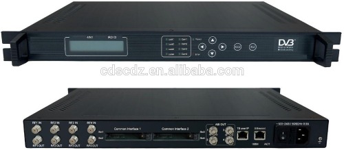 4in1 DVB-S2 IPTV Multicast IRD (4 DVB-C RF in,4 CI,4 ASI+IP 32 SPTS Multicast UDP out)