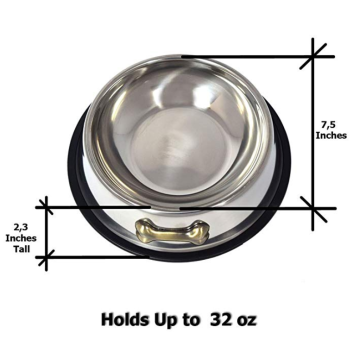 32 온스 스테인레스 스틸 개 그릇