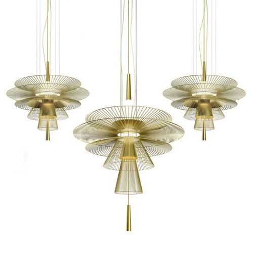 Lugar de lujo Modern Golden Decorative Chandelier Light Sala de estar