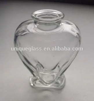 love heart shaped glass bottle