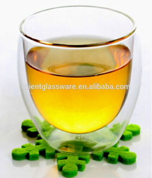 borosilicate clear double wall glass cup