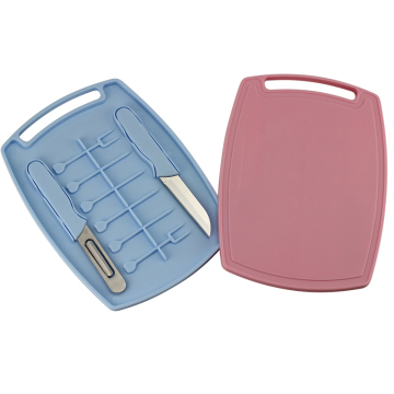 Portable 3-Piece Stainless Steel Fruit Knife, Peeler & Chopping Board Set