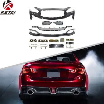 EAU Rouge Design Car Bumper Front Lip Rear Diffuser Kit for Infiniti Q50 2014-2017