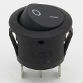 5Pcs Mini Round Black 3 Pin SPDT ON-OFF Rocker Switch Snap-in