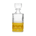 Botella de decantador de vidrio cuadrado de 1000 ml para licor de whisky