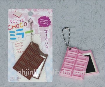 new design and hot sale chocolate shape pocket mirror