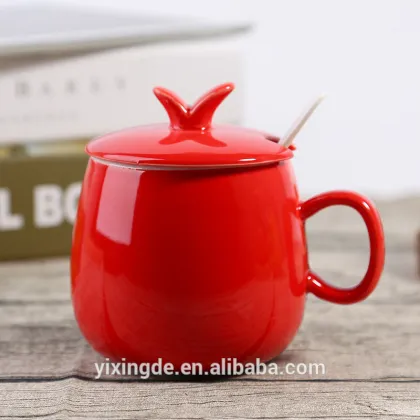 customized glaze ceramics coffee tea cup with spoon