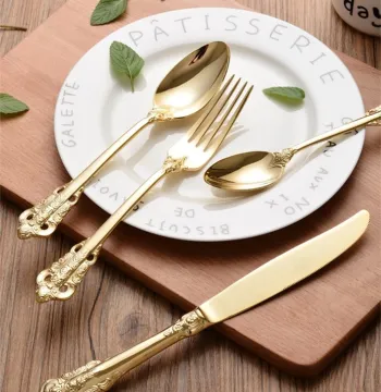 Durable Food Grade Gold Stainless Steel Flatware Set