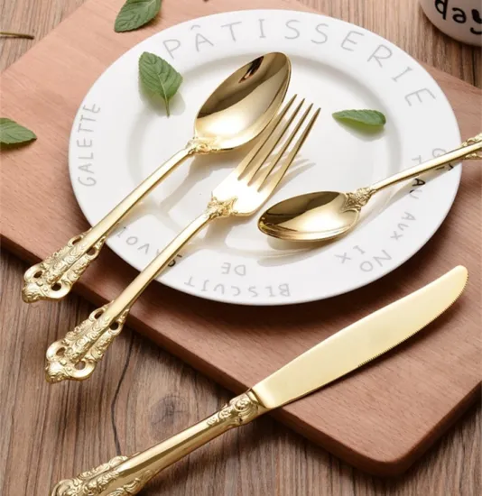 Durable Food Grade Gold Stainless Steel Flatware Set