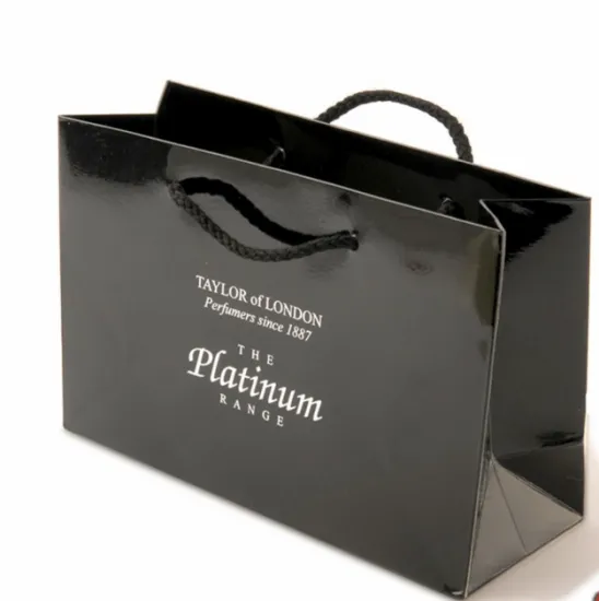 Customized Black paper shopping bag