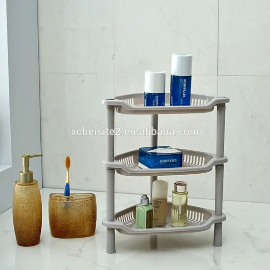 N504 3 Tiers Homeware Diaplay Plastic Storage Holder Bathroom Corner Rack Household Accessories