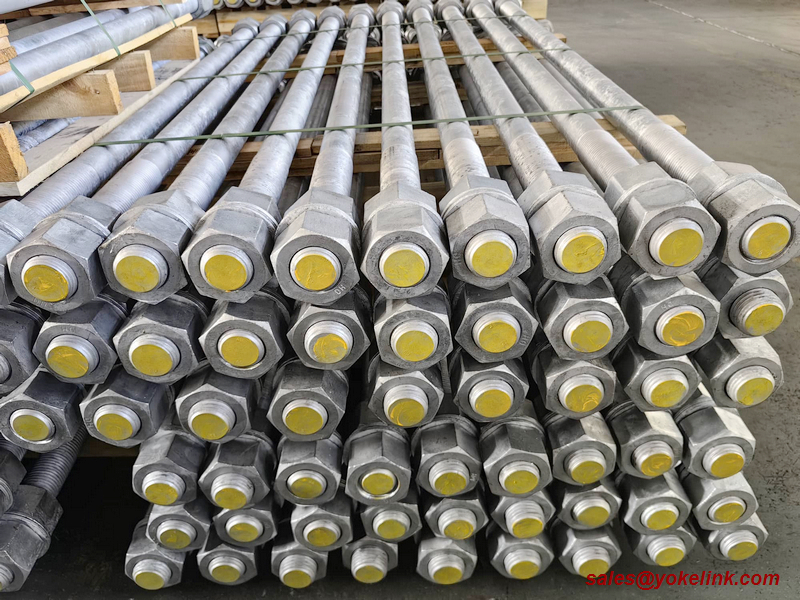 বাদাম সহ HDG ASTM F1554 GR55 অ্যাঙ্কর রড