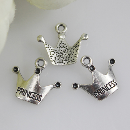 200 Pieces Wholesale Bulk Lots Tibeta Plated Crown Pendants Charms For Jewelry Making