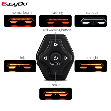 EasyDo Brake Remote Control Bike Light - Smart Bike Tail Light
