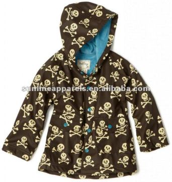 lovely printed pu children raincoat