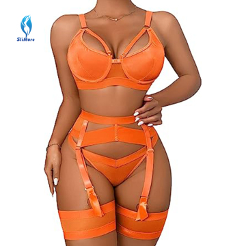 Sexy Lace Lingerie Set for Women - Garter Matching One Piece Sheer Lingerie