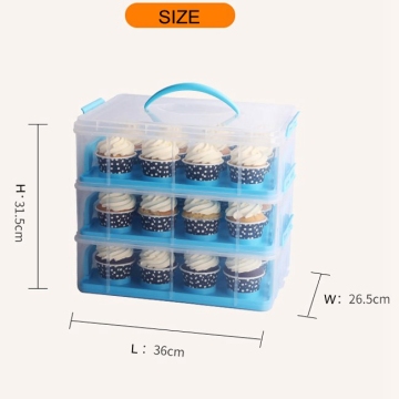 Plastic 3 Tier Hold Mini Cupcake Carrier cake Storage Container Wholesale
