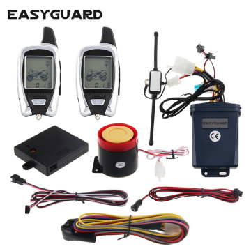 LCD Pager 2 Way Motorcycle Alarm System with Remote Engine Start & Microwave Sensor