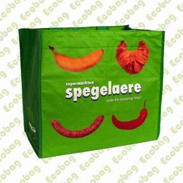 Recyclable Woven Shopping Bag, Made of 85% PET Bottle, with Nylon Webbing, Suitable for Packing